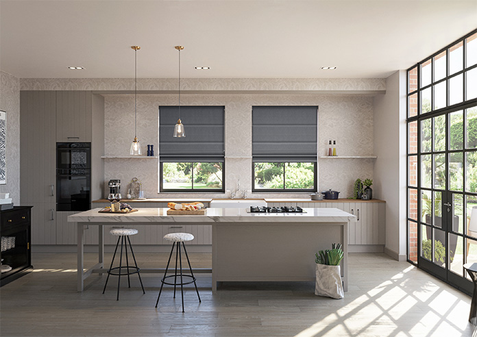 Genoa Faux Silk (Blackout), Night Shimmer - Motorised Roman Blind - Image 8